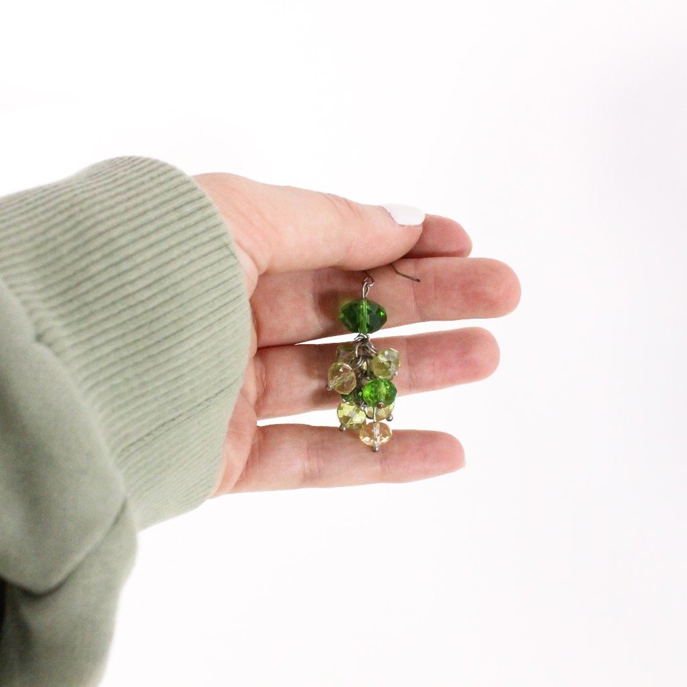 *Green Beaded Hanging Earrings